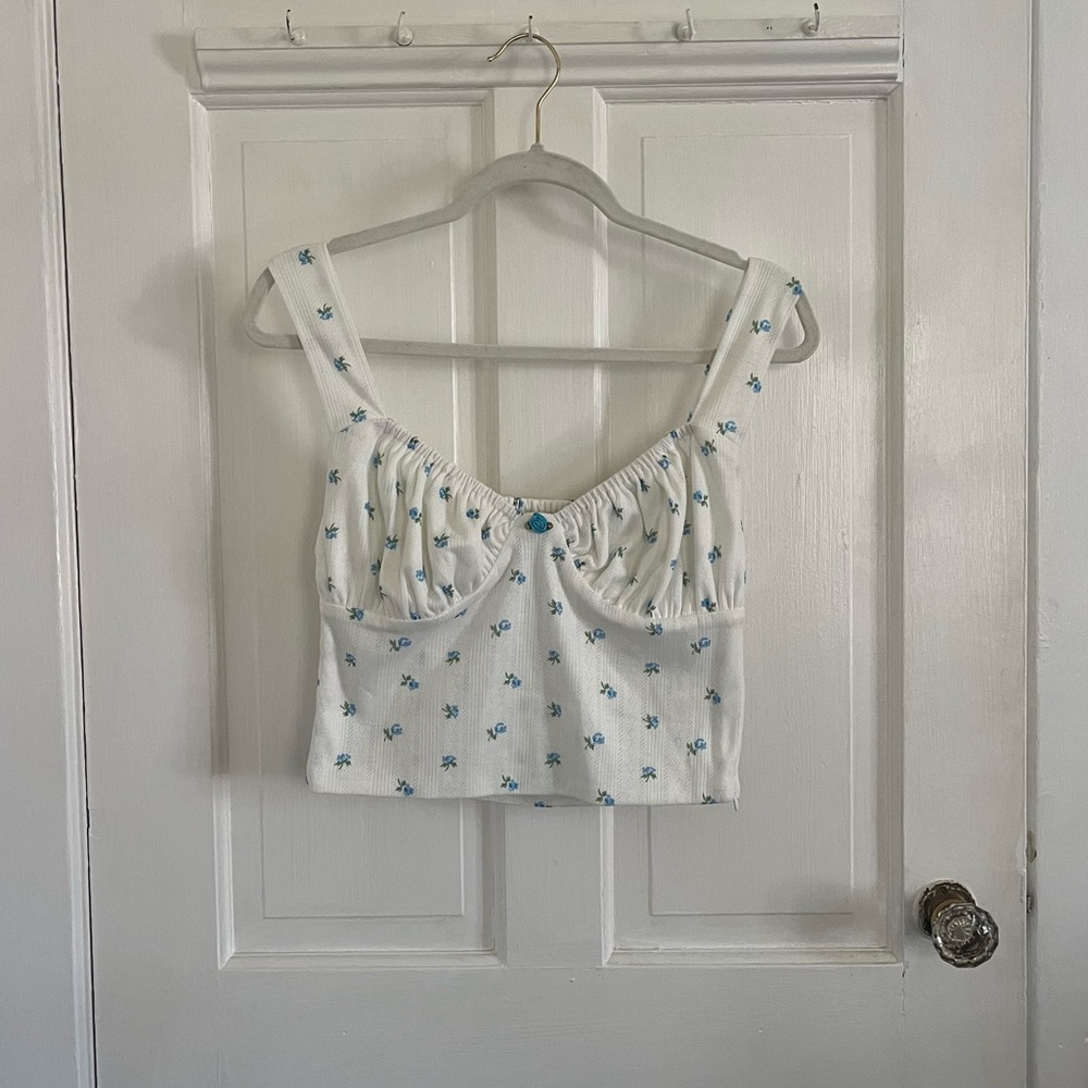 With Jean Blue Pointelle Set